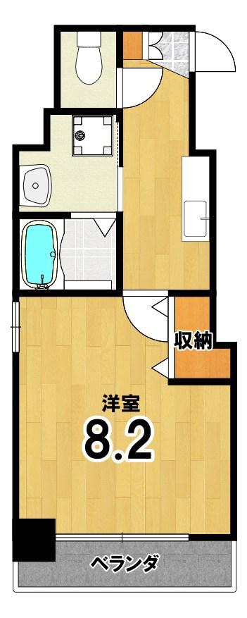 SOVRANO東大路(1K/3階)の間取り写真