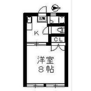 コーポ根岸B(1K/1階)の間取り写真