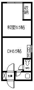 グリーンチャイム(1DK/2階)の間取り写真