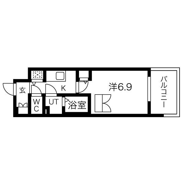 N°77FUKUSHIMAIII(1K/5階)の間取り写真