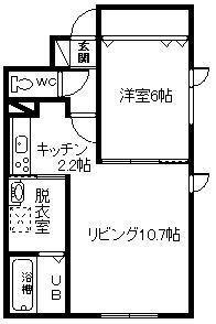 リアンジュ(1LDK/1階)の間取り写真