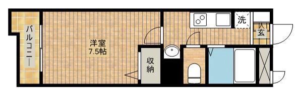 ブリランテ(1K/4階)の間取り写真