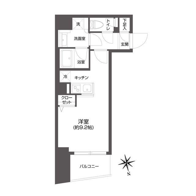 GRAN PASEO 市谷甲良町(1K/4階)の間取り写真