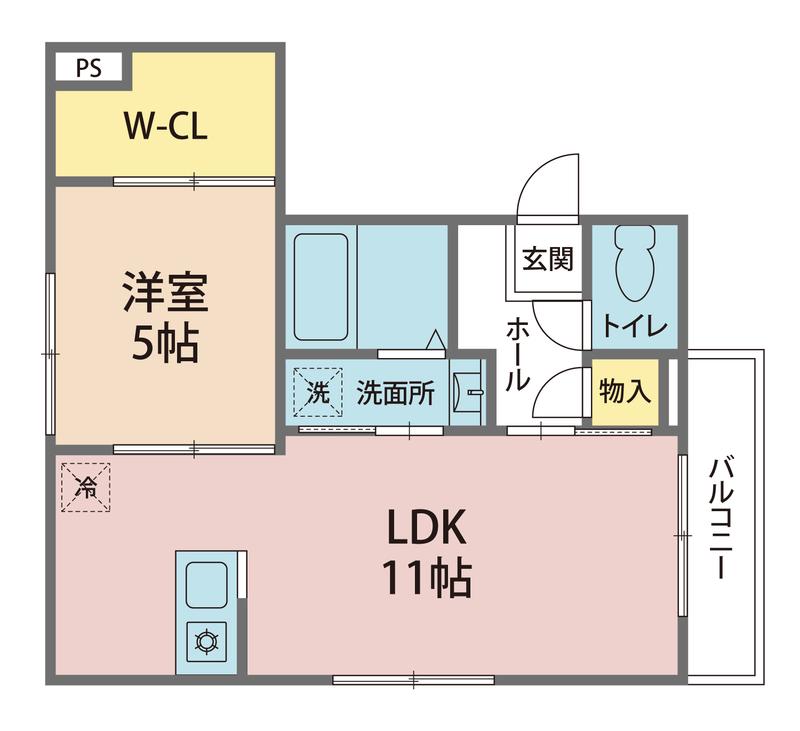 EL CASA(1LDK/1階)の間取り写真