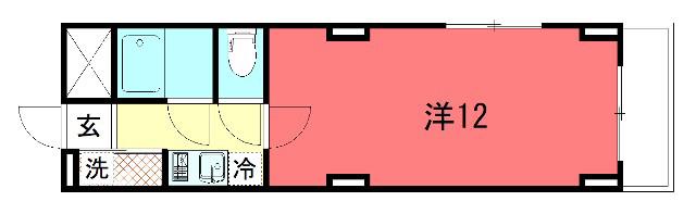 アクエルド仁王門(1K/2階)の間取り写真