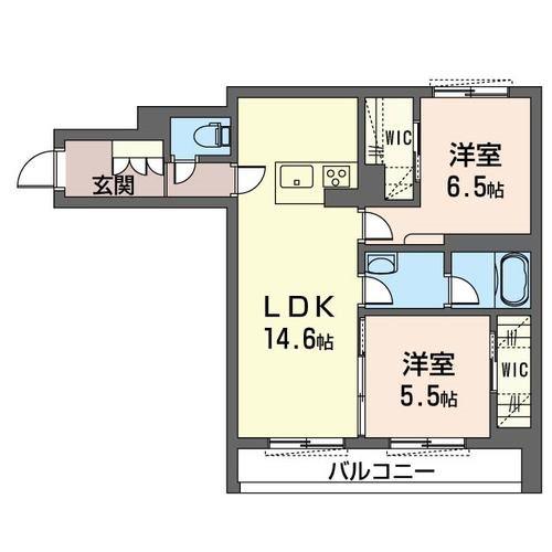 ヴィオラ トレ ルチア(2LDK/3階)の間取り写真