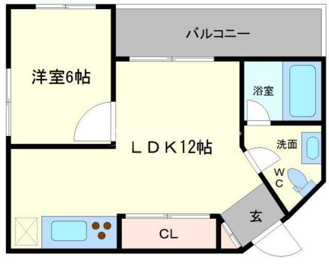 グラスホッパー(1LDK/5階)の間取り写真