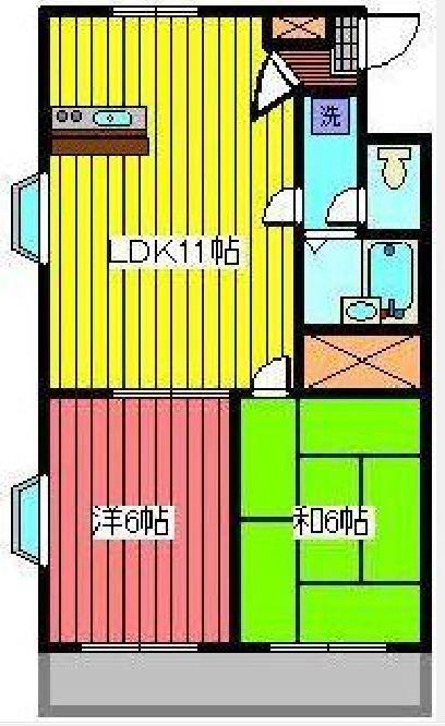 グランシャリオ(2DK/3階)の間取り写真