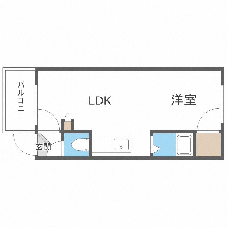 カサデューク平岸41(1LDK/3階)の間取り写真