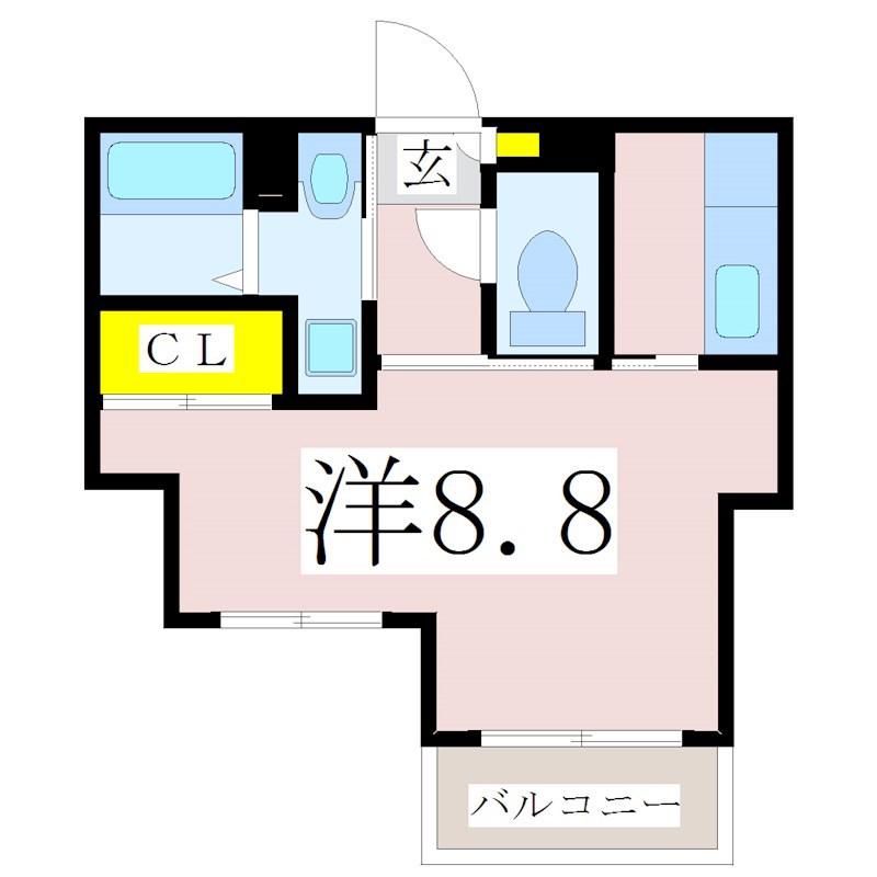 STORY(1K/2階)の間取り写真