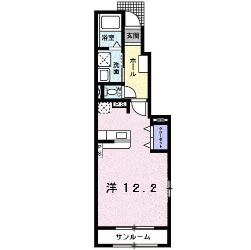 ミューセブン(ワンルーム/1階)の間取り写真