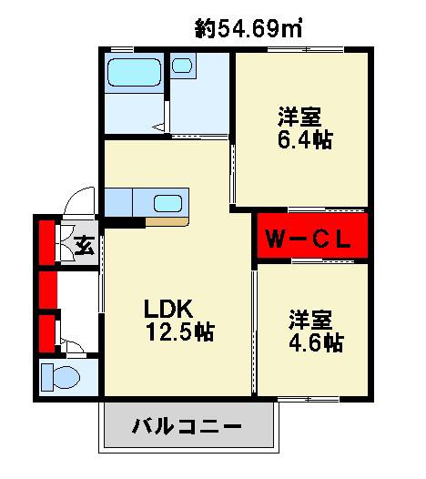 RAFFINE (2LDK/2階)の間取り写真