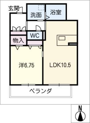 MASTTOWN戸崎 ウエスト(1LDK/3階)の間取り写真