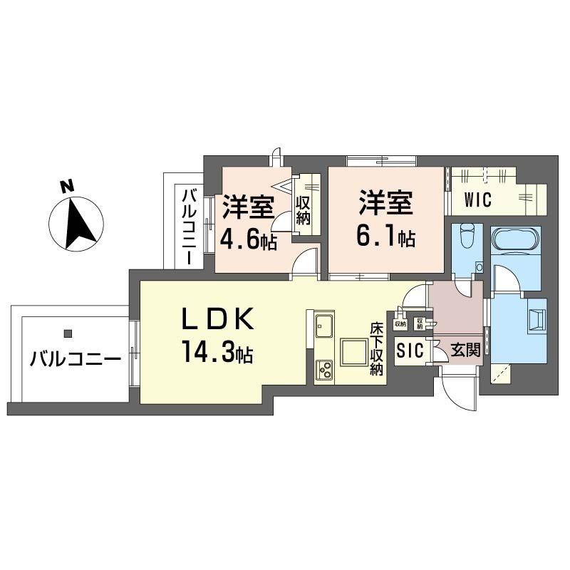 シャーメゾン北砂(2LDK/1階)の間取り写真