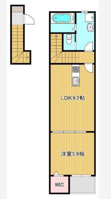 NECTAR B棟(1LDK/2階)の間取り写真