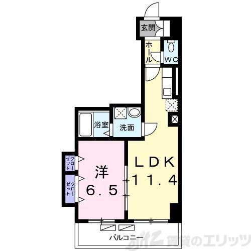 アルンドーインディカ 茨木(1LDK/3階)の間取り写真