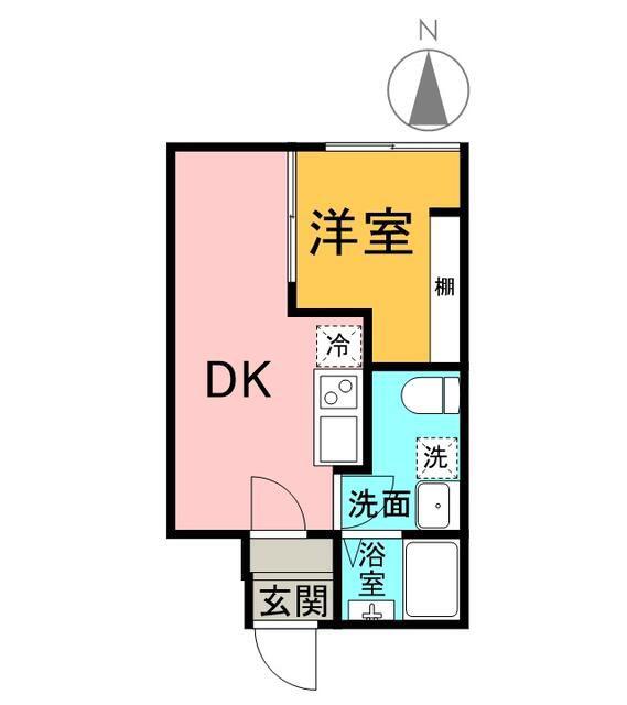 TSUMUGI S 八千代(1DK/1階)の間取り写真