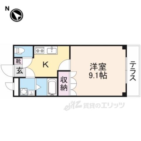 HARMONY FIELD(1K/2階)の間取り写真