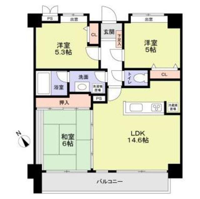 エル・モビック(3LDK/5階)の間取り写真