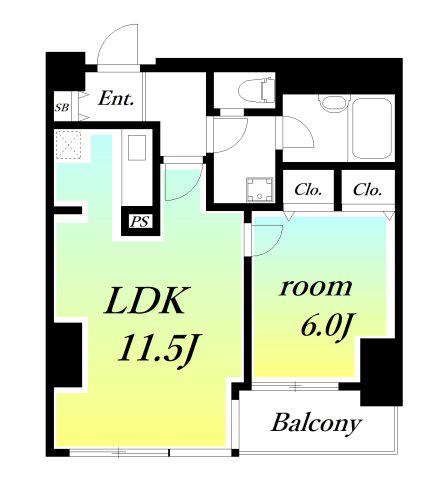 サザンヒル(1LDK/1階)の間取り写真