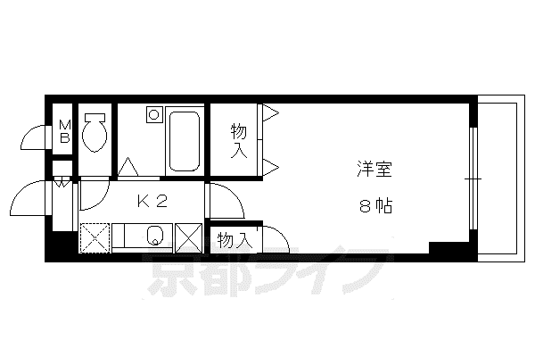 STABLE北山(1K/1階)の間取り写真