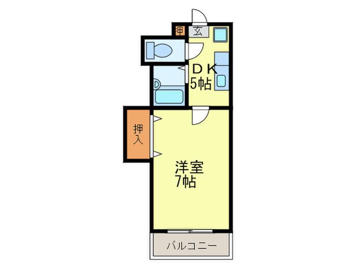 ソミュール七星(1DK/1階)の間取り写真