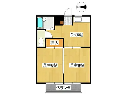 ハイパンション・マツモト(2DK/2階)の間取り写真