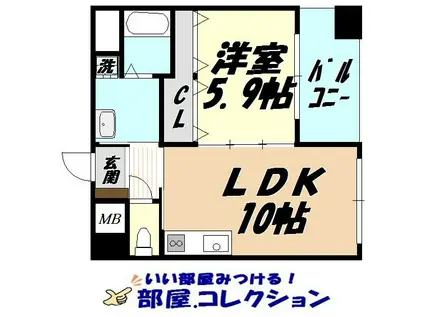 アーリントン(1LDK/8階)の間取り写真