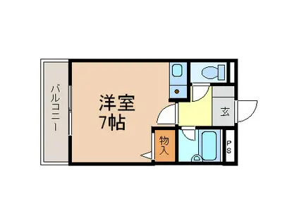 パルメゾン岡本(ワンルーム/2階)の間取り写真