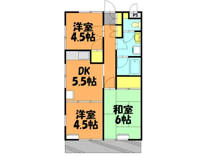 サニーエクセル成瀬(3DK/1階)の間取り写真