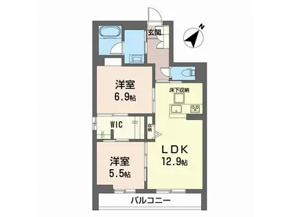 積水ハウスシャーメゾン リノ(2LDK/1階)の間取り写真