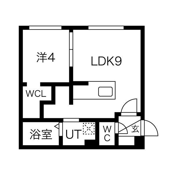 ノルデスタ麻生南(1LDK/2階)の間取り写真