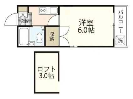 センチュリー21オバラ(1K/2階)の間取り写真