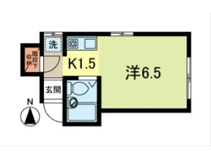 カーサリエト(1K/1階)の間取り写真