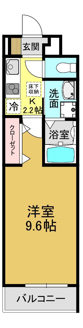 ハルズ HINODE(1K/3階)の間取り写真