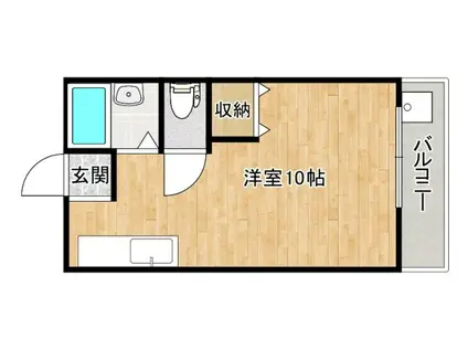 エステイト新屋敷(ワンルーム/3階)の間取り写真