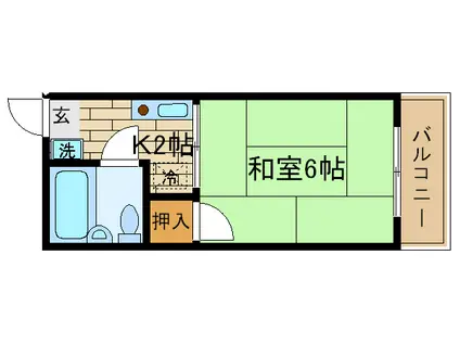 シティハイムヨコヤマ(1K/1階)の間取り写真