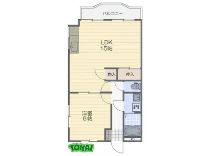 グレース松阪(1LDK/4階)の間取り写真