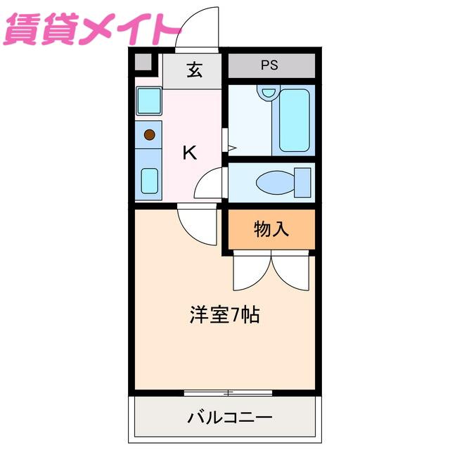 MUSE(1K/1階)の間取り写真