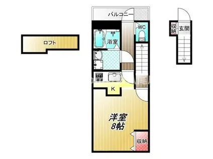 あんしん小畑町02-13001(1K/2階)の間取り写真