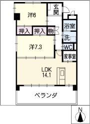 ロゼ・ロワール(2LDK/2階)の間取り写真