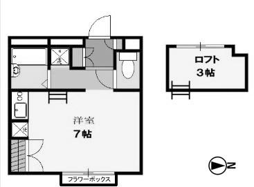 名鉄竹鼻線 柳津駅(岐阜) 徒歩20分 2階建 築29年(1K/1階)の間取り写真
