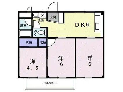 グリーンハイツサカエ(3DK/2階)の間取り写真