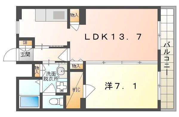 アーバンエース守口パル(1LDK/5階)の間取り写真