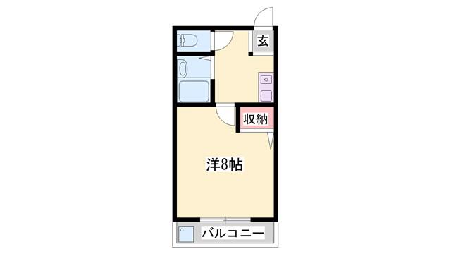 シャインコスモマンション(1DK/3階)の間取り写真