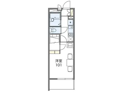 レオパレスひまわり(1K/3階)の間取り写真