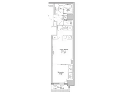 ザ・パークハビオ日本橋三越前(1LDK/10階)の間取り写真