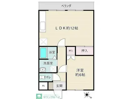 フレンズピュア(1LDK/1階)の間取り写真