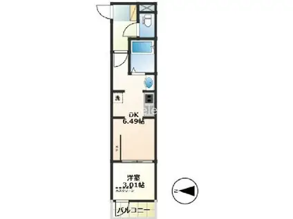 GRAND FORET(1DK/3階)の間取り写真