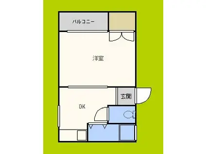 ハイツ魚住(1DK/4階)の間取り写真